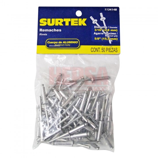 REMACHE 3/16X3/8'' CADA BOLSA DE 50 PZAS